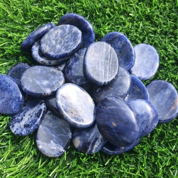 Gemstone Sodalite Worry Stone Natural Crystal Thumb Stone for Healing Therapy Wholesale Gemstone Worry Stone Buy Online