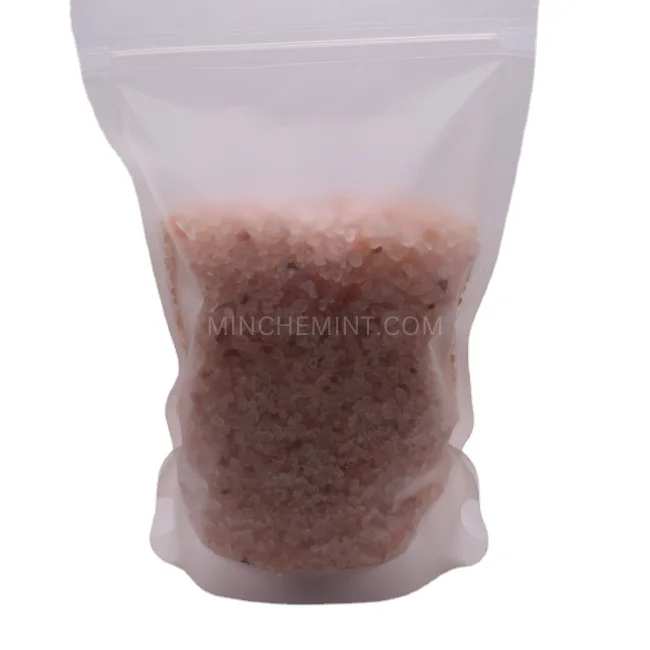 Customized printing Standup Zipper pouch bag with window for Salt Packaging