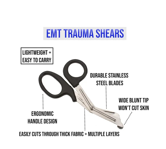 Premium High Quality Stainless Steel Multipurpose Tough Cut Nurse EMT First Aid Paramedic Bandage Scissors Utility Tool