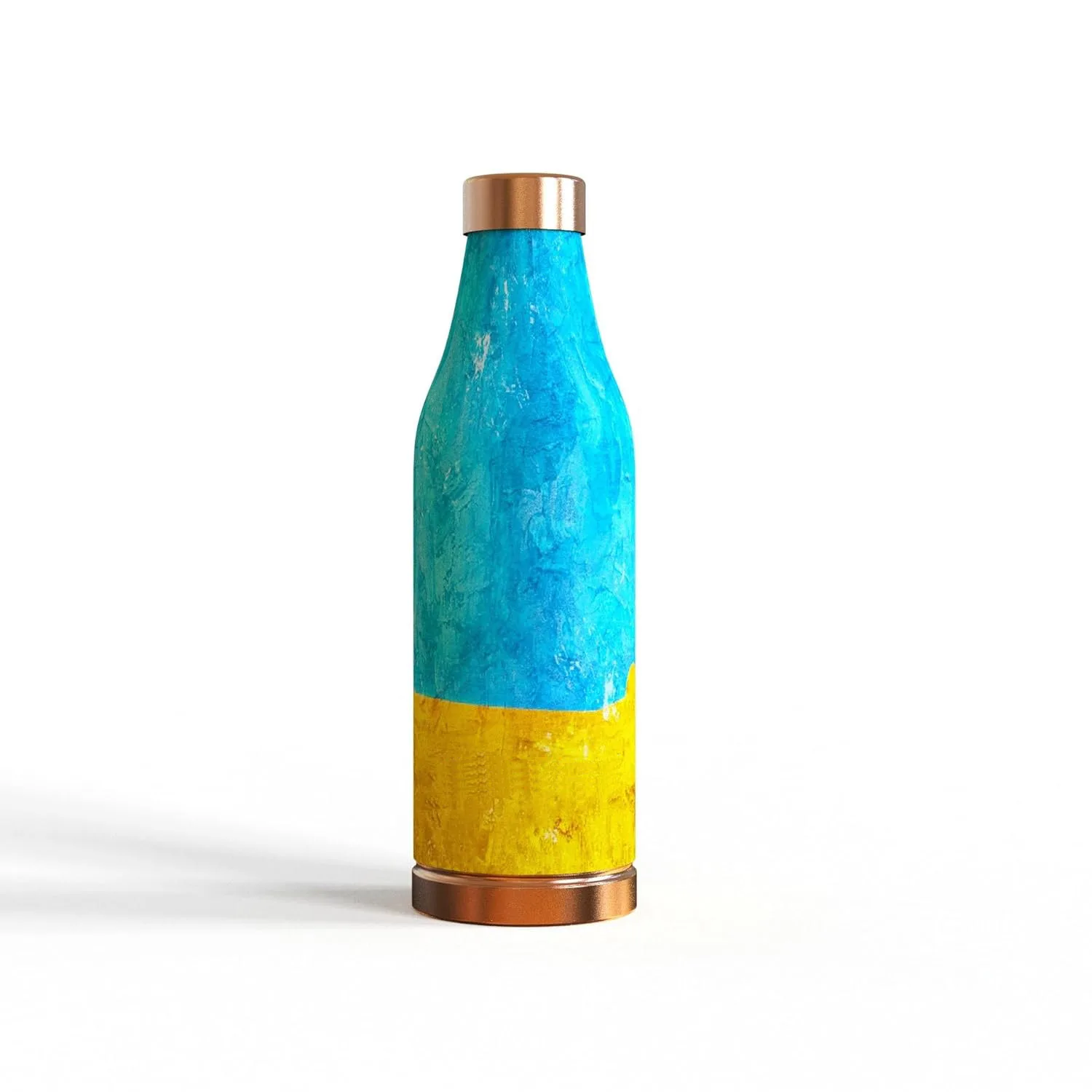 Trendy 38 oz Copper Bottle 100% Pure Metal BPA Free Water Bottle with Anti-Oxidant Properties for Travel Copper Zinc Bottle