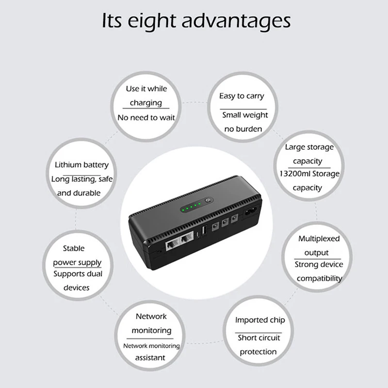 Новый дизайн HKIVI mini ups 8800/10400mah 5v 9v 12v poe 15v 24v блок питания для Wi-Fi маршрутизатора