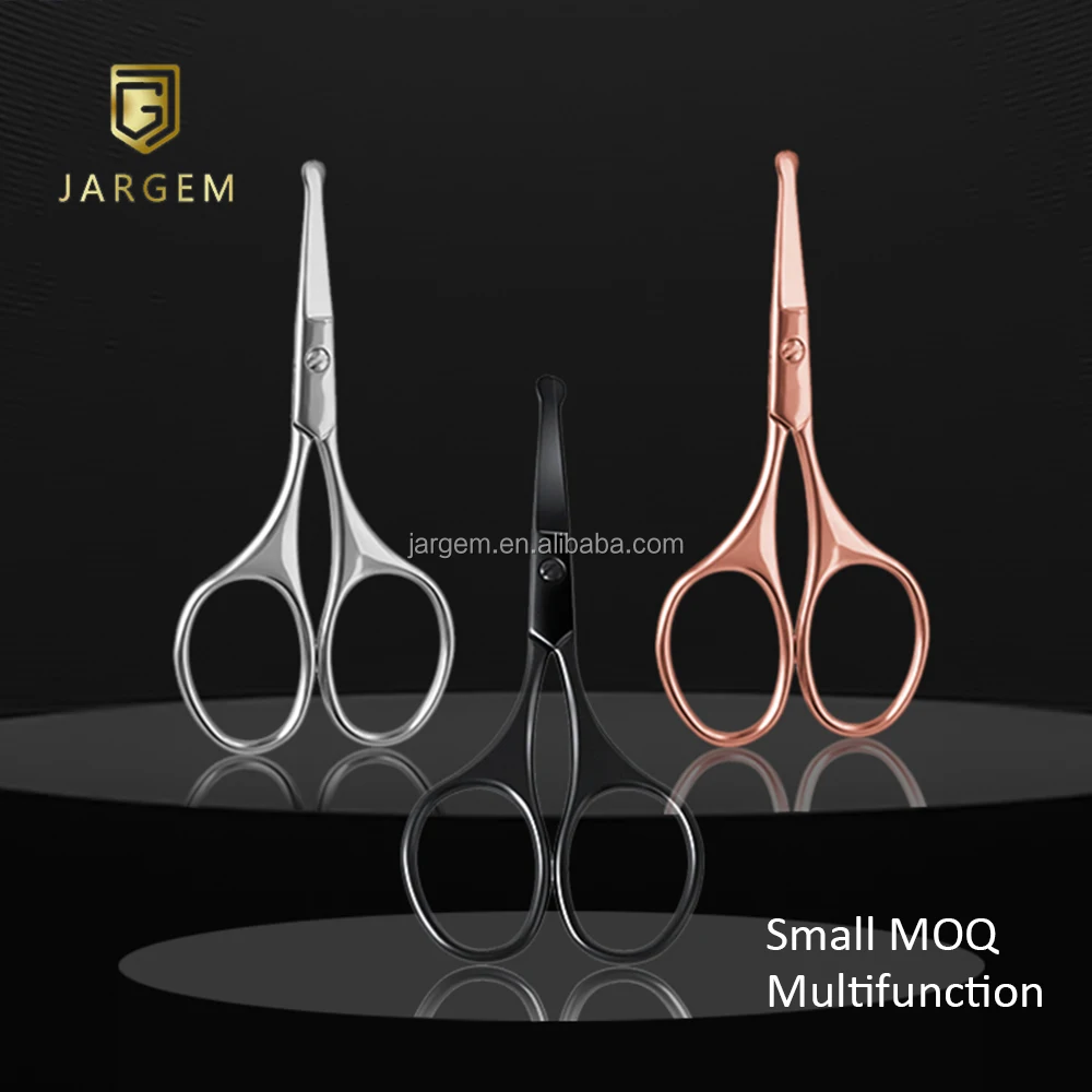 Colorful Coating Nose Hair Scissors Stainless Steel Mini Manicure Nail Scissors for Eyebrow Safety Scissors