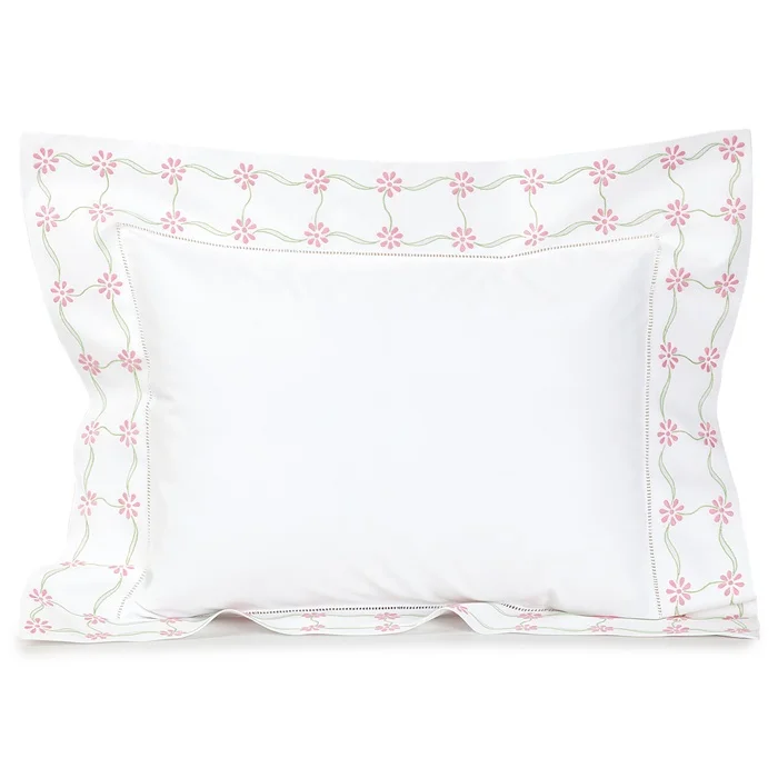 Embroidery Pink Floral Duvet Cover Sets Luxury Bedding Sets High Quality White Cotton Bed Sheets for Home Hotel Wedding