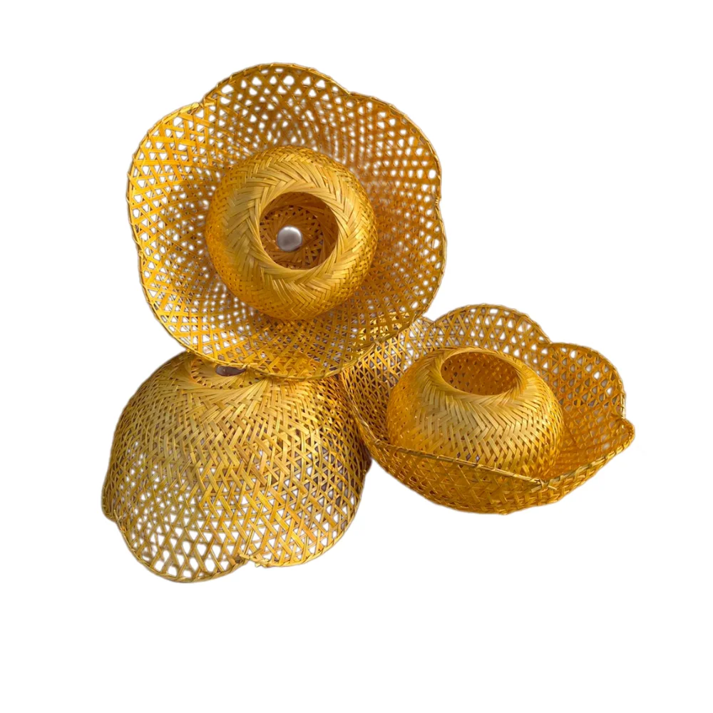 Rattan Handcraft Designer Home Handmade Bamboo Lamp Shade Rattan Pendant Light For Bedroom for Wedding Decorative bamboo Lamp