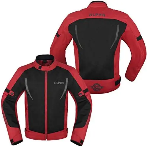 CYCLE GEAR HI VIS MESH MOTORCYCLE JACKET RED FOR MENS RIDING BIKERS RACING DUAL SPORTS BIKE ARMORED PROTECTIVE