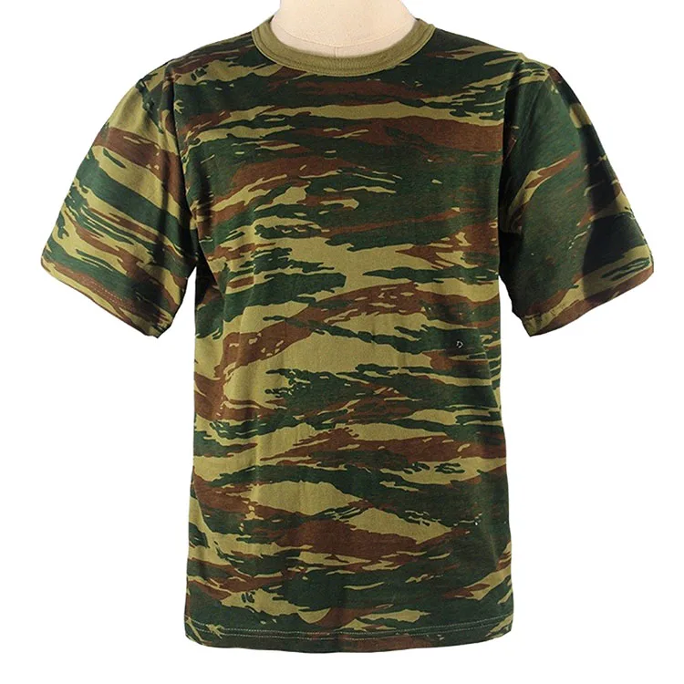 Camouflage T-Shirt with round Collar Printed Summer Sports Training Clothing Short Sleeve Sublimation T-Shirt with Logo Pattern