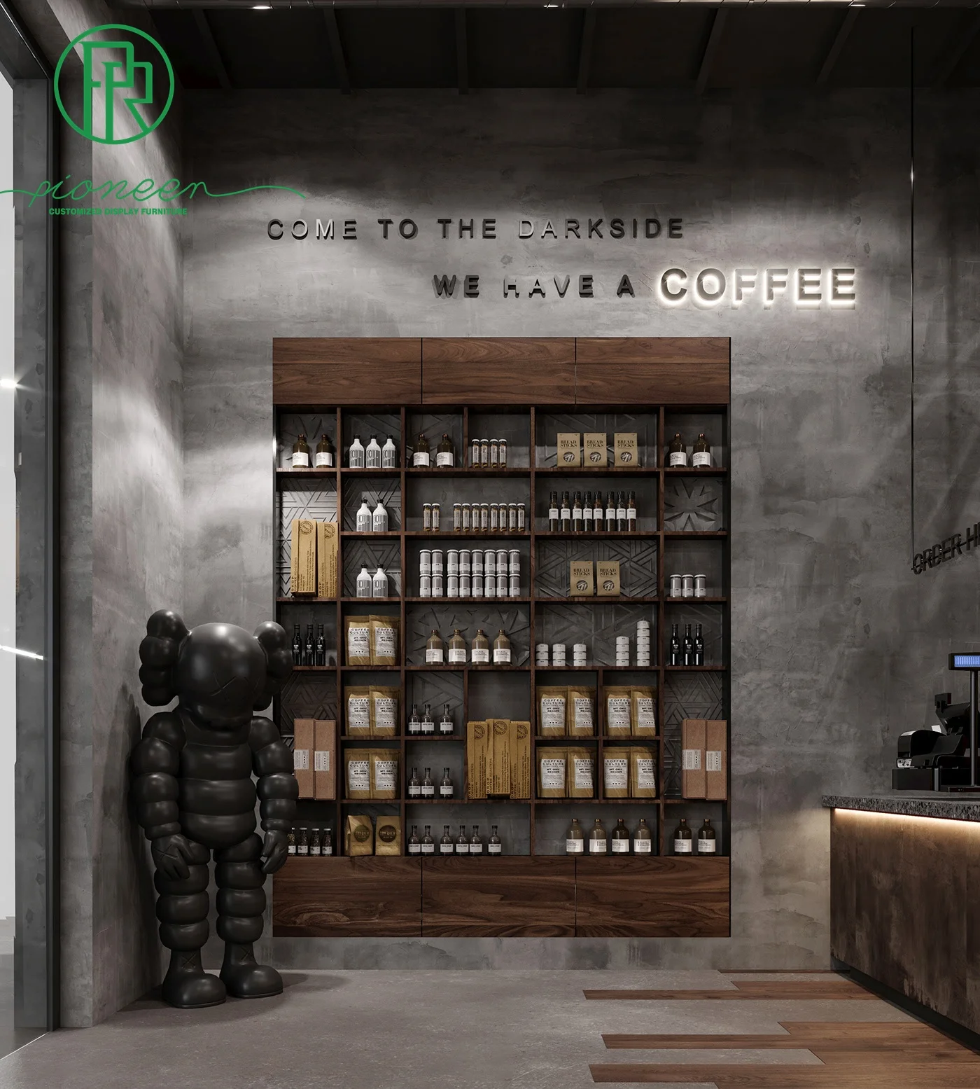 Modern coffee shop counter cafe lounge seat furniture cafe dinning table and chairs design