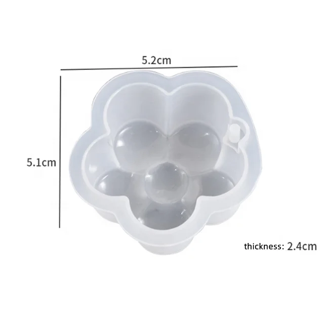 DLR1141 Factory Wholesale Small flower five pointed star cat claw keychain quicksand epoxy resin silicone molds