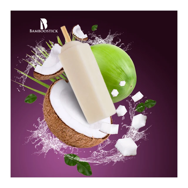 Wholesales Premium Halal certified coconut icecream flavour Bamboostick Ice Cream Potong Traditional Dessert Series