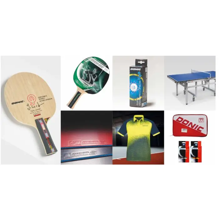 DONIC Delux Sports Blades Bats Rubbers Accessories Cricket Bats Gloves Leg Guards Cricket Kit Bag HEAD Squash Strings