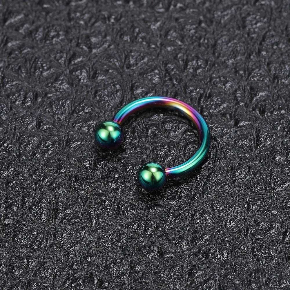 14G Titanium Implant Grade Anodized Circular Internally Threaded horseshoe Septum Ear Lip Piercing Barbell Rings Nose Ring