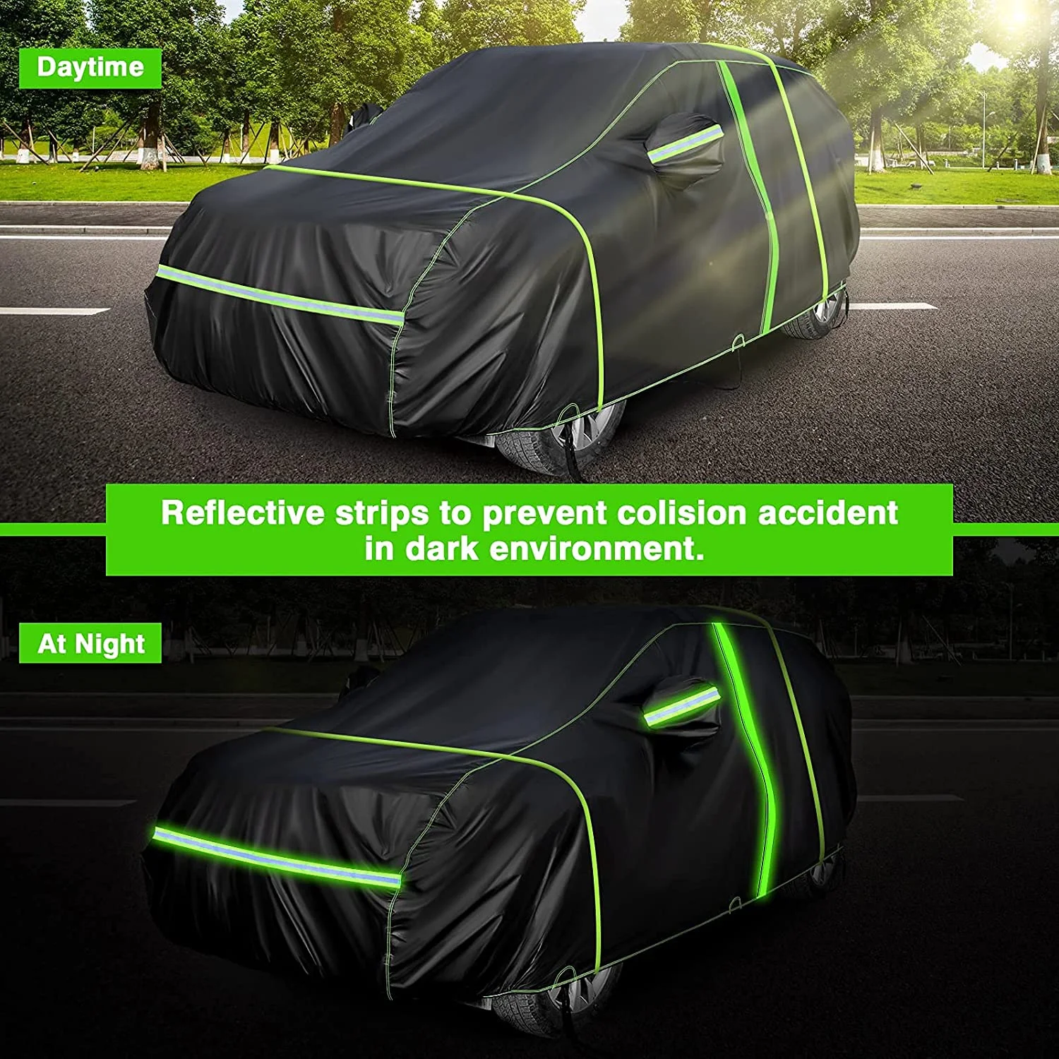 SUV Car Cover Waterproof All Weather,Outdoor Car Covers for Automobiles with Door Zipper Universal Full Car Cover