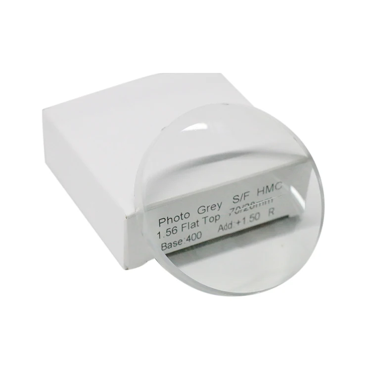 Risee China Hot Selling Custom SF 1.56 flap top photogrey Semi Finished Glass Lenses Optical Lens