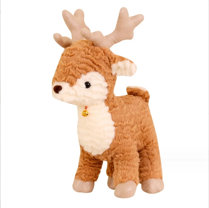 Manufacture OEM Custom  Christmas brown elk  toy Animal  Stuffed Toys Plush Toys  Holiday Gift Plush  Kids Play