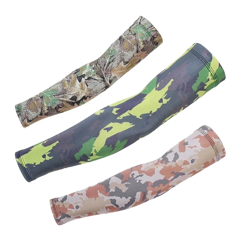 Compression Camouflage Fishing Camping Cycling Arm Warmers Sports Uv Protection Arm Sleeves Sunscreen Riding Arm Cover