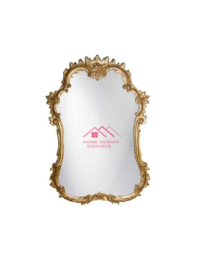 Anthropologie antique gold Ornate mirror arched mantel wall mirror baroque inspired bathroom vanity wall mounted mirror