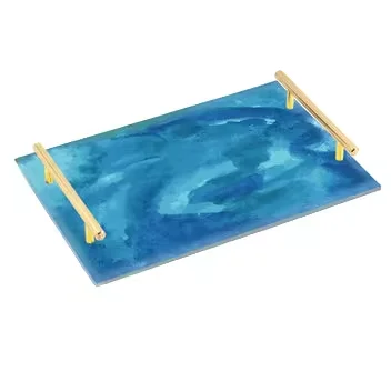 Trending Style Attractive Serving Tray Platter With Handle For Christmas Food Serving Use In Restaurant Hotel Serving Tray