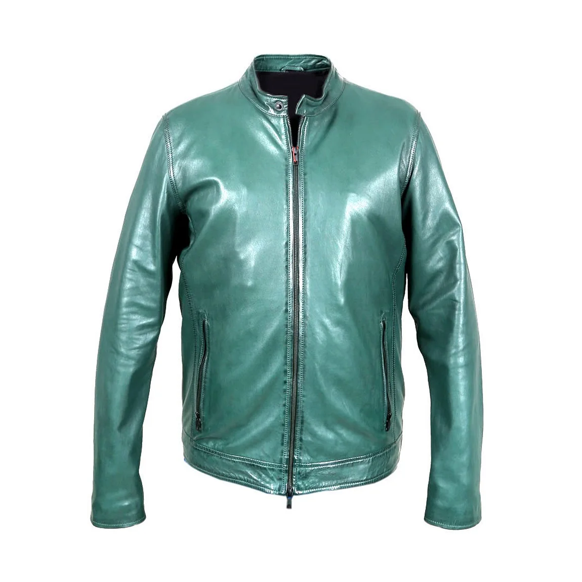 Gents burgundy color leather jacket for men with collarless softshell beautiful finishing jackets