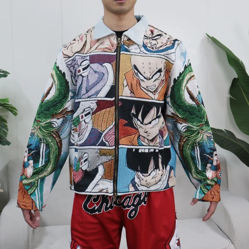 MOQ 1pc Anime tapestry woven  Throw Blanket Custom dragon z ball custom Tapestry blanket