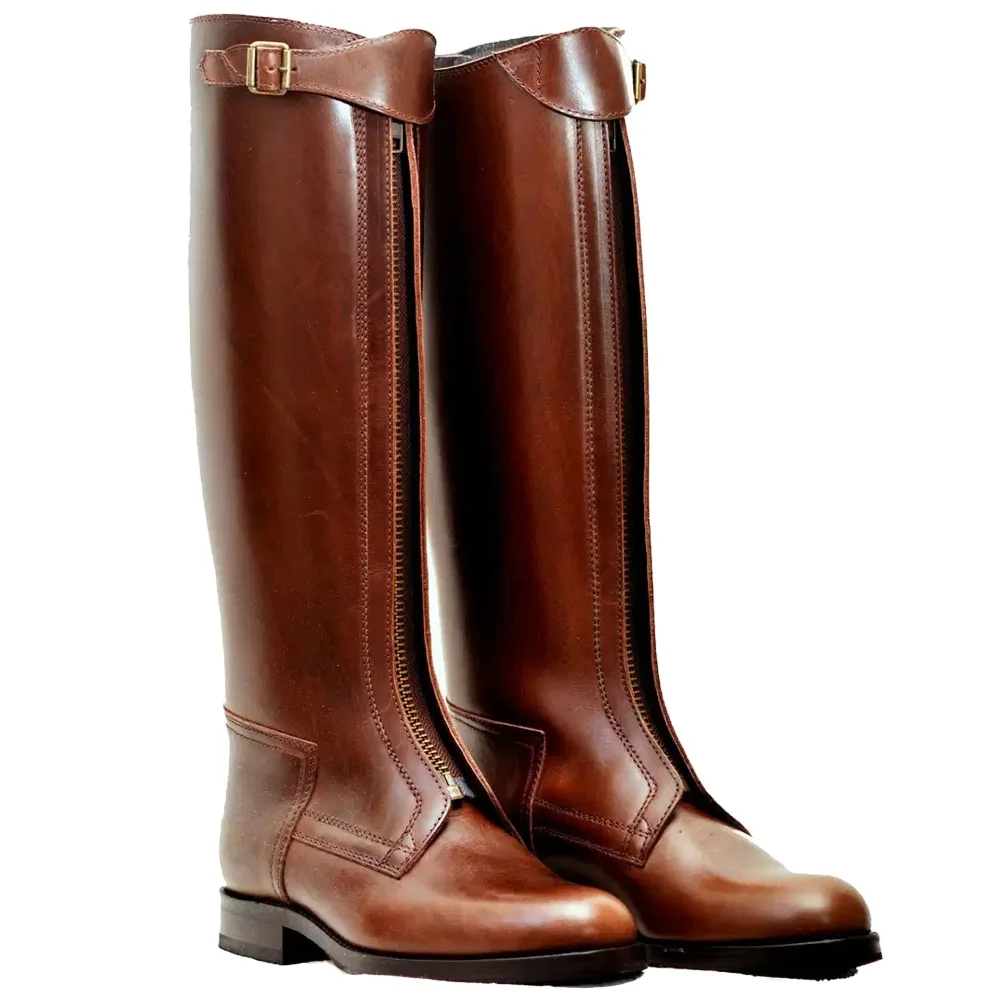 Top Quality New Men Horse Riding Leather Long Zipper Ridding Real Leather Boots Tall BoOTS