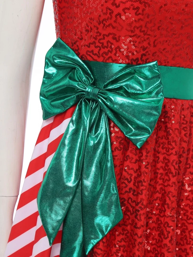Women Christmas Costume Santa Claus Costume Sleeveless Dress With Santa Hat Set Xmas Party Costumes Christmas Dresses
