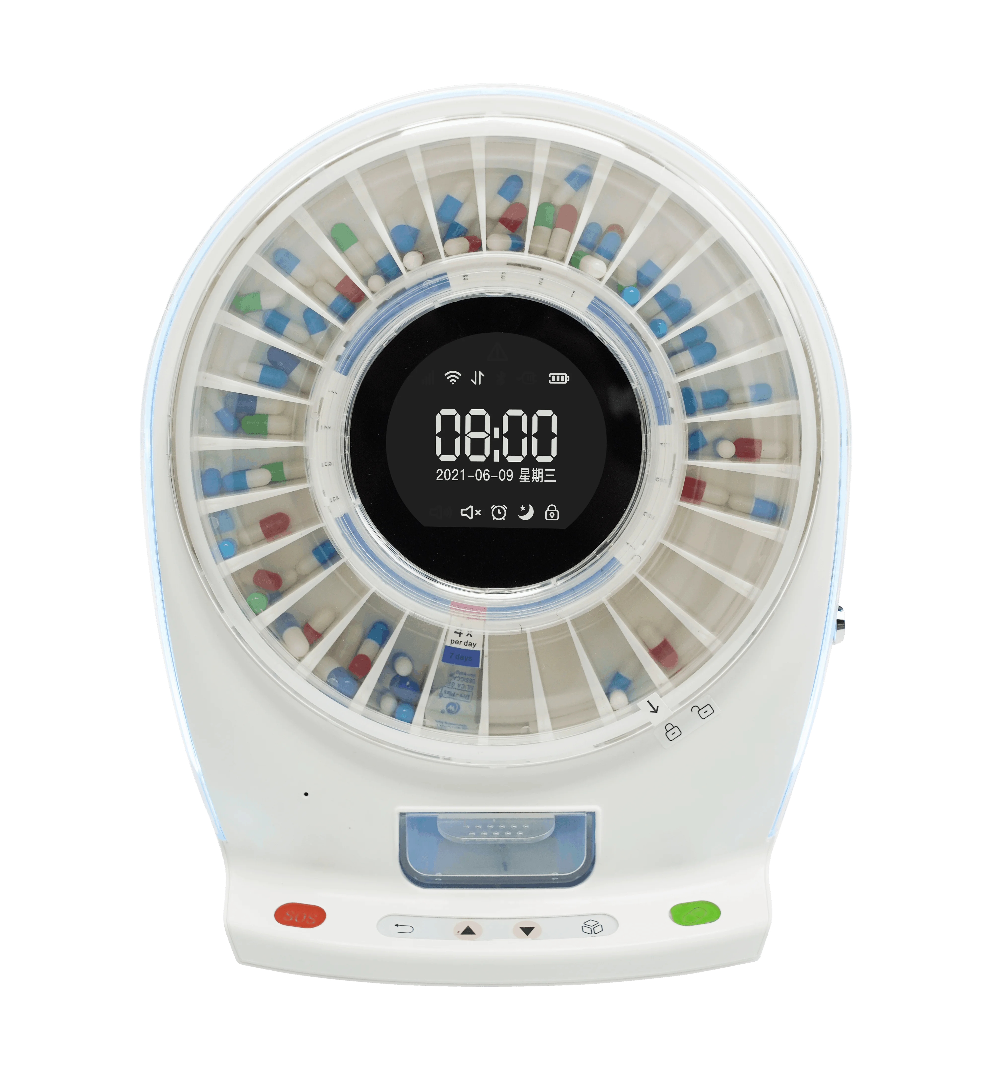 Custom ZOOMCARE M256A WI-FI Smart Automatic Pill Dispenser with alarm Upgraded LCD Display Key Lock