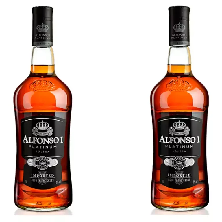 28% Distilled Spirits Full Golden Colour Selected Top High Quality Grape Wine Spirits Bottle Jerez Alfonso I Platinum Brandy