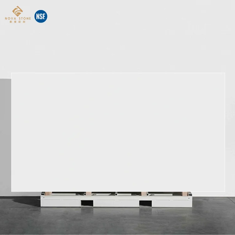 NV171 Clear Super Pure White Quartz Stones Large Jumbo Slab