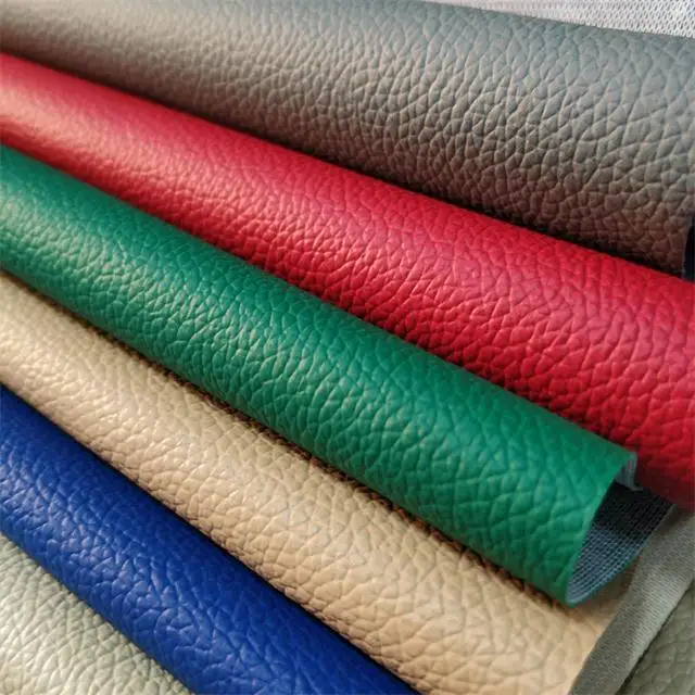 Professional Embossed Leather Roll for Baseball Sofa Bags Garments Football Outdoor Decorative Home Textiles Woven Backing