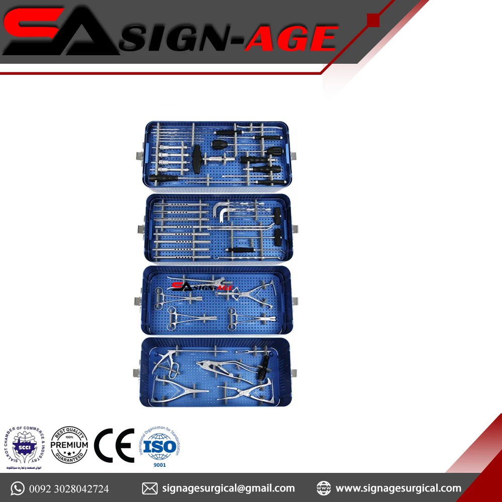 High Rated Pediatric Thoracolumbar Spinal Fixation System Set Spinal Pelvic Reconstruction Instruments Set by Sign-Age Surgical