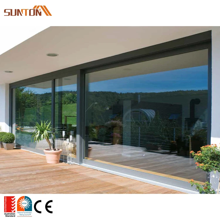 Custom exterior modern aluminum frame reflective glass sliding door for house hotel villa