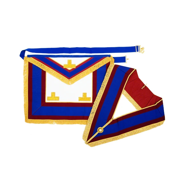MASONIC REGALIA MASTER MASON BLUE HOUSE LODGE BLUE BACKING COLLAR + APRON + CASE Masonic Regalia Royal Arch Full dressed Apron