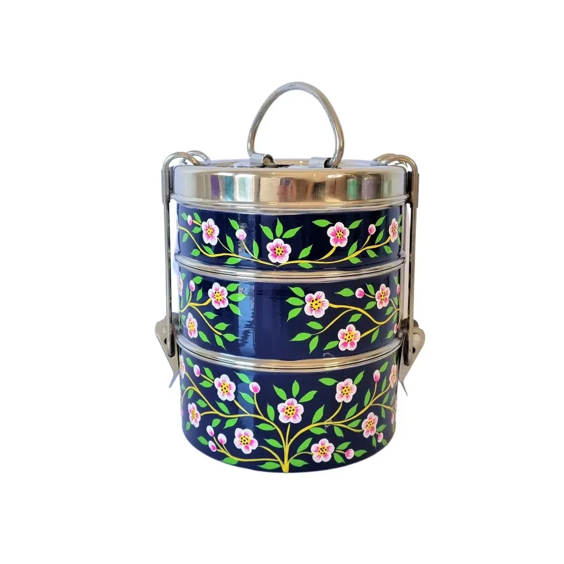 KING Stackable Take Away Metal Tiffin Carrier 2/3/ Layers Stainless Steel Thermal Food Container Insulated Lunch Box with Handle