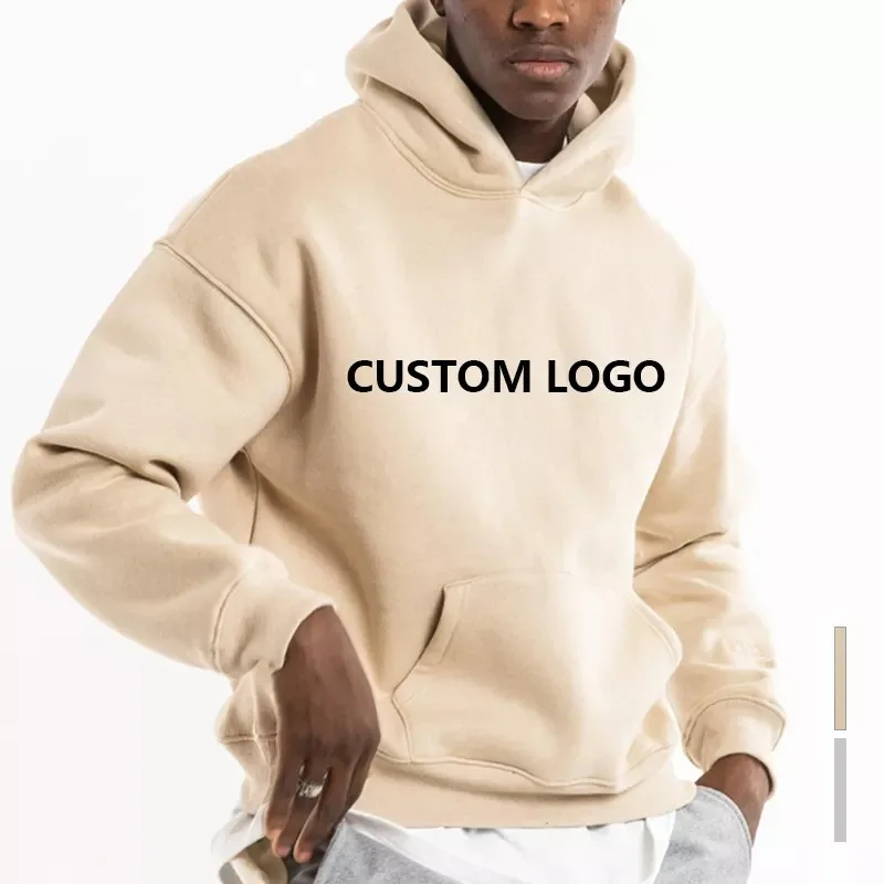 Manufacturer custom embroidered heavy weight thick 500 gsm fleece cotton unisex womens men blank oversized heavyweight hoodie