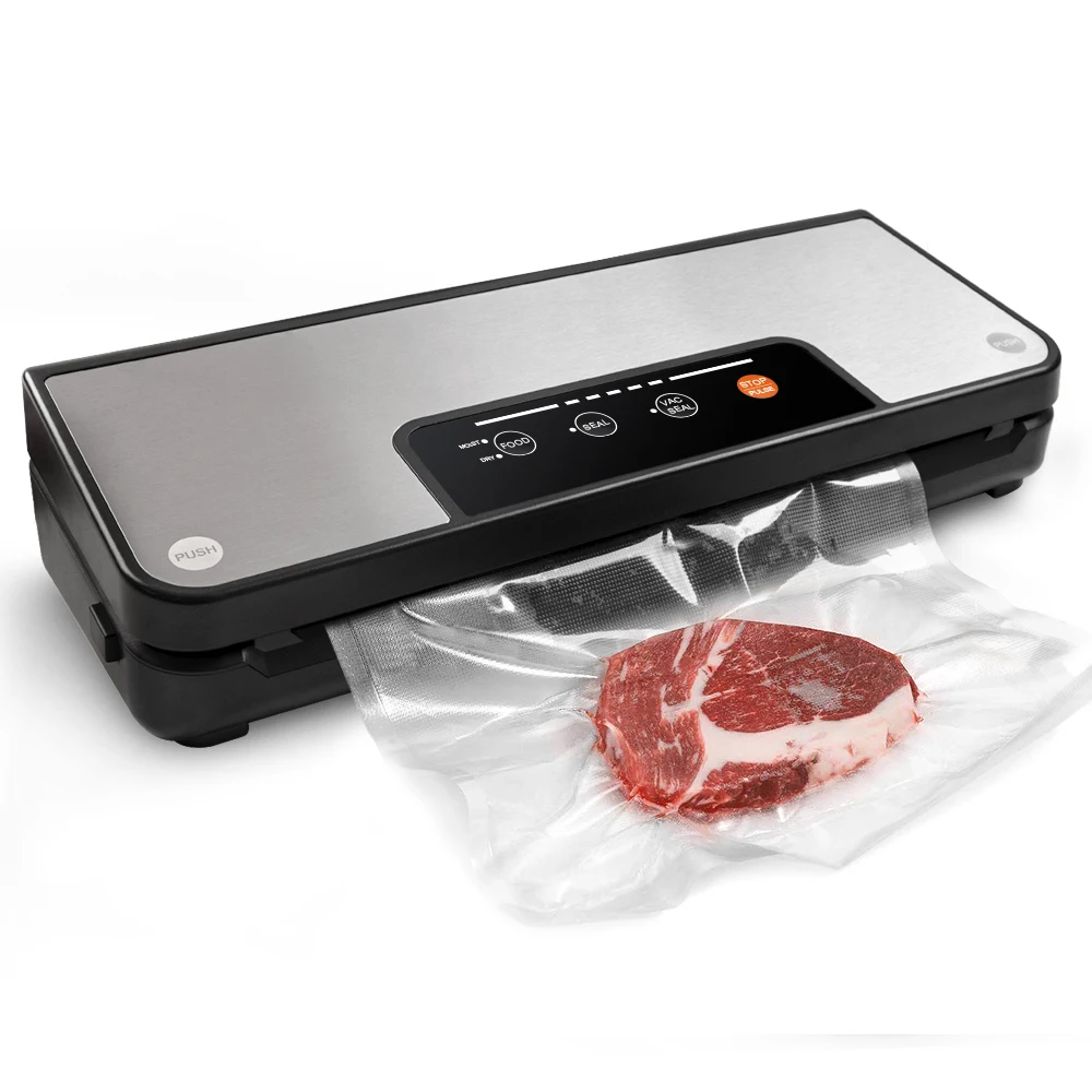 Vacuum sealing machine with dry and wet modes and external extraction function can extend flavor and reduce waste