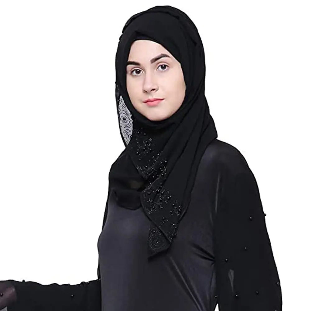 2022 new underscarf custom plain instant chiffon hijab with inner bonnet headscarf long satin lining shawl scarf