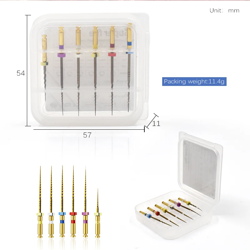 Dental Root Canal Files Heat Activated Golden NITI Flexible Rotary 21/25/31mm Assorted File for endodontic motor