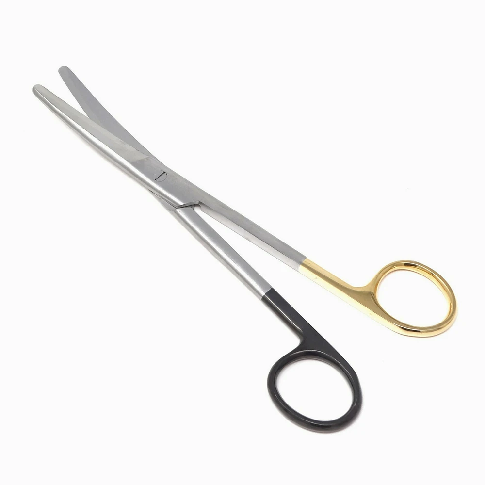 Manufacture Mayo Still Scissor 15cm TC Gold Plated Edge Curved Blades Operating Scissor Medical Scissor