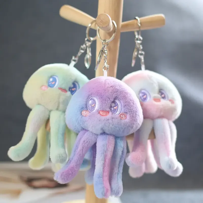 Cute Octopuses Keychain Plush Dolls Key Chain Cartoon Stuffed Jellyfish Soft Kawaii Toy jellyfish stuffed animal