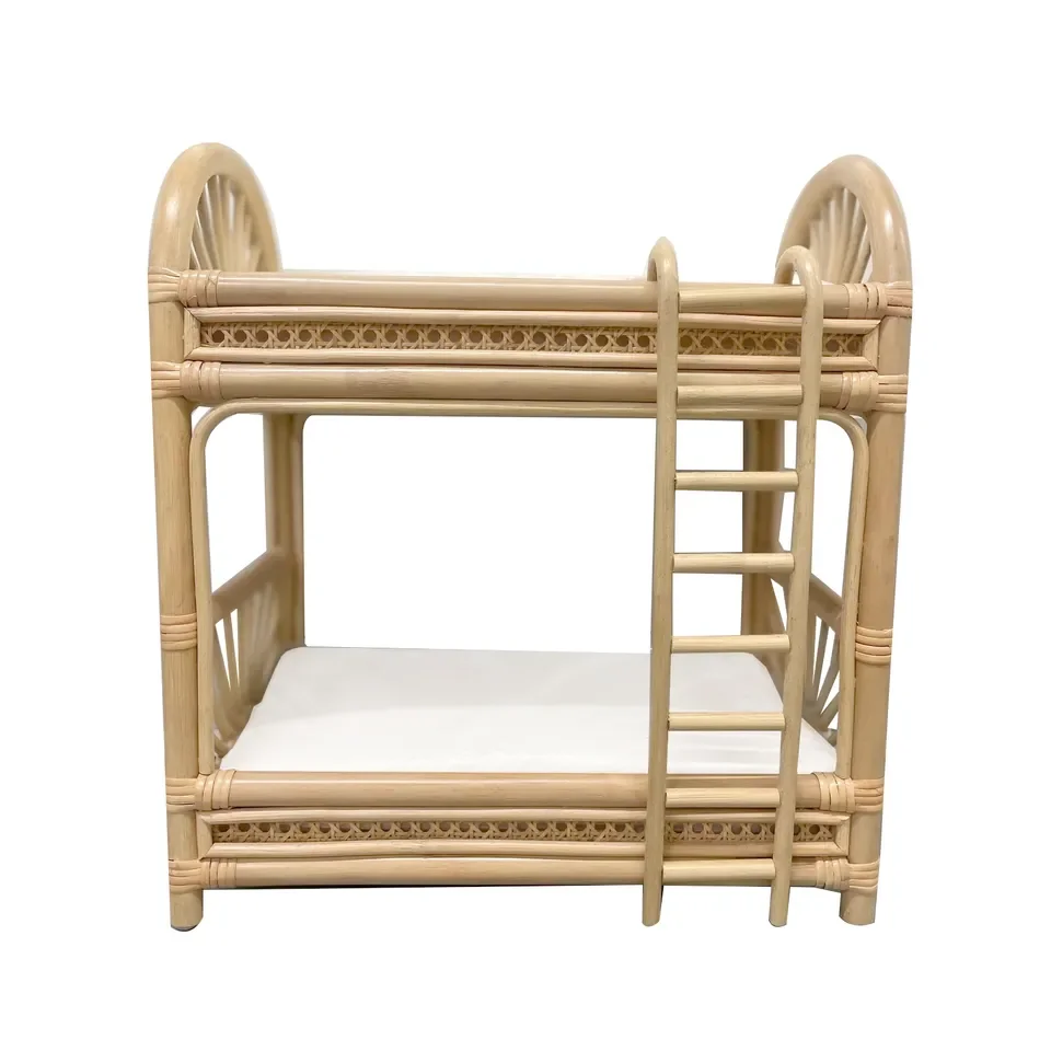 For baby toys doll accessories cute handmade rattan version Dolls Bunk Bed and kid furniture doll toys pretend play