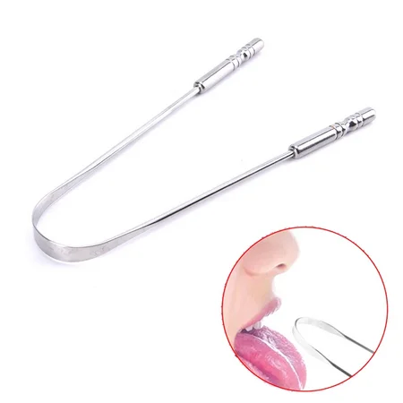 Tongue Scraper Cleaner Stainless Steel Tongue Cleaner for Adults, Kids, Men & Women Reduce Bad Breath By HT