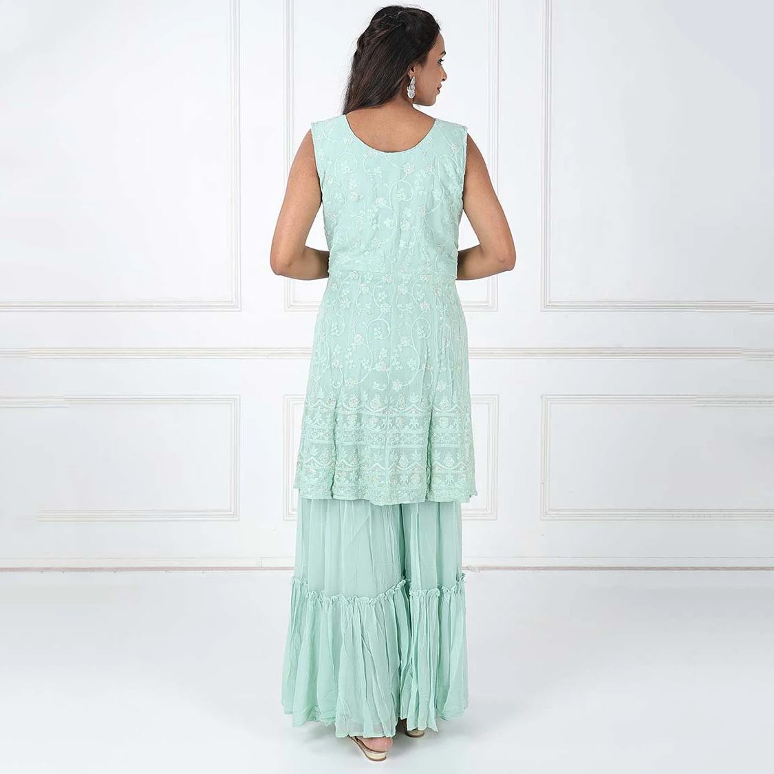 New Arrival Light Weight High Quality Sleeveless Women OEM ODM 2022 3 Piece Pakistani Suit