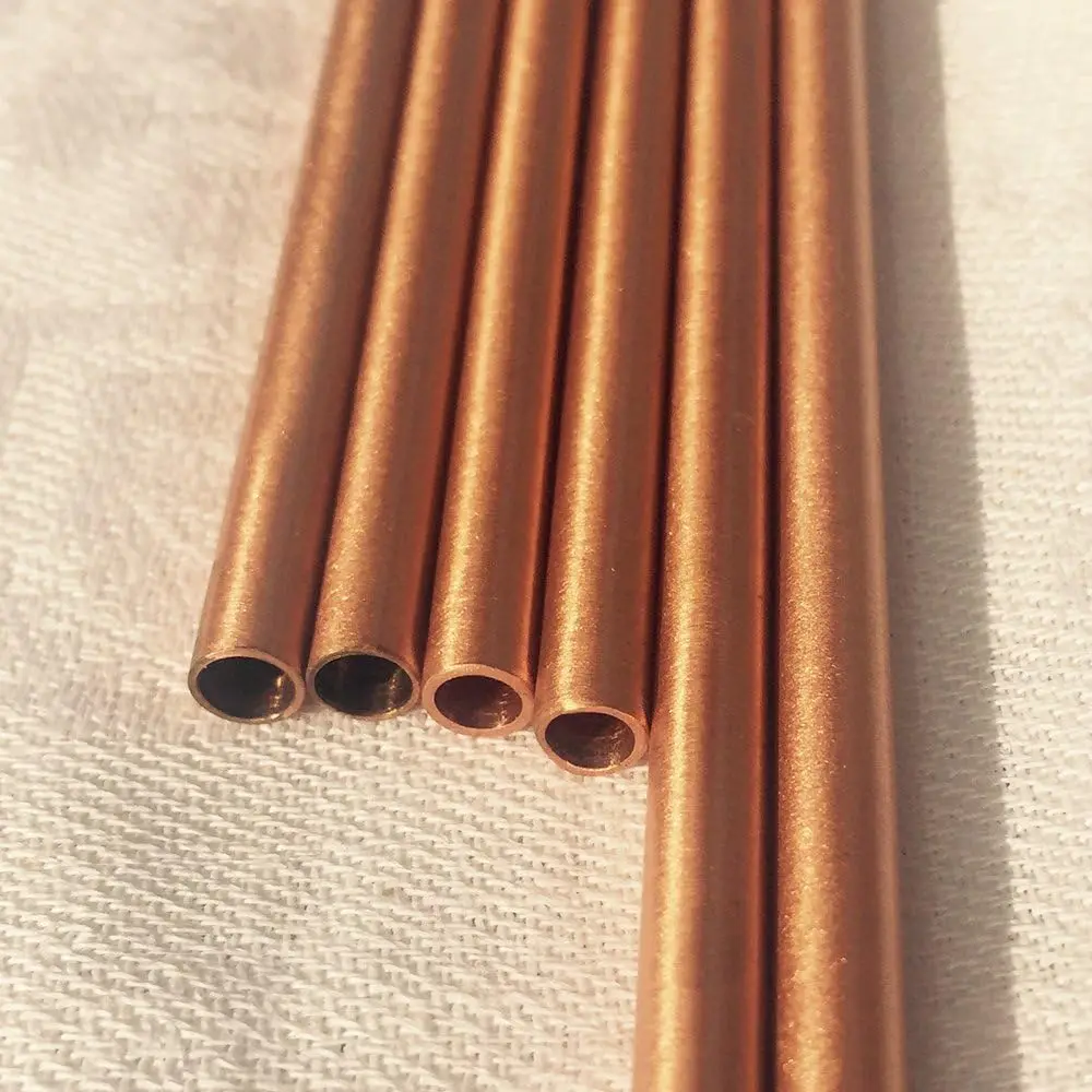 Buy Copper Straws 14 Cm Size 6 Pcs Solid 100% Copper Drinking Straws For Sale By Indian Exporters At Low Prices