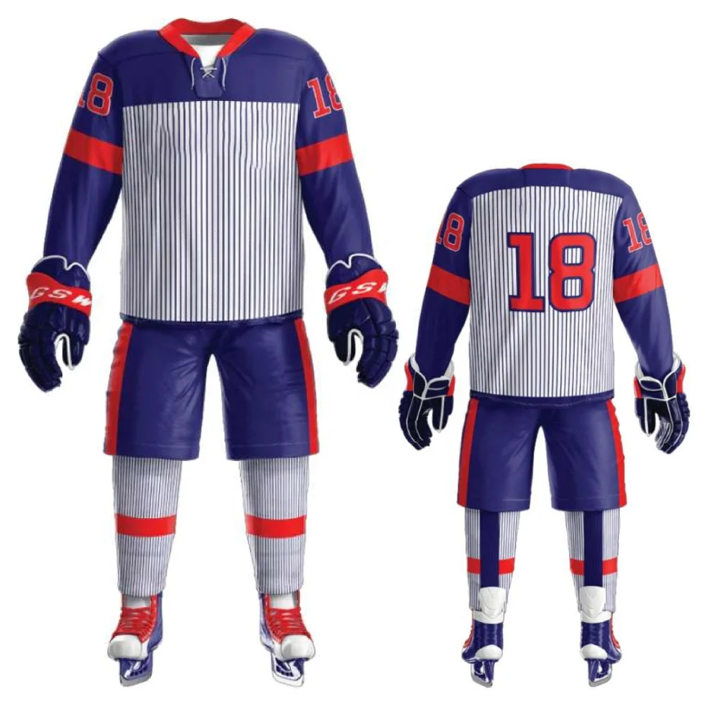 Customized Ice Hockey Uniform 100% High Quality Strong Stitched Team Hockey Uniforms For Men