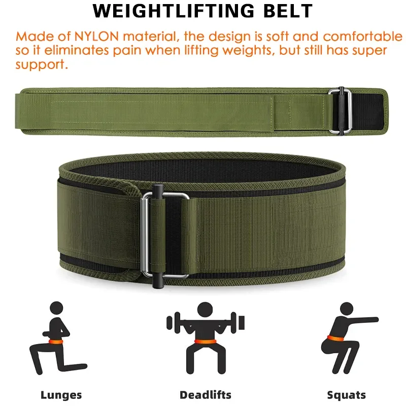 Self Locking Custom Made Weight Lifting Workout Back Support Power Belt Premium Quality Nylon Material Strong Gym Belt