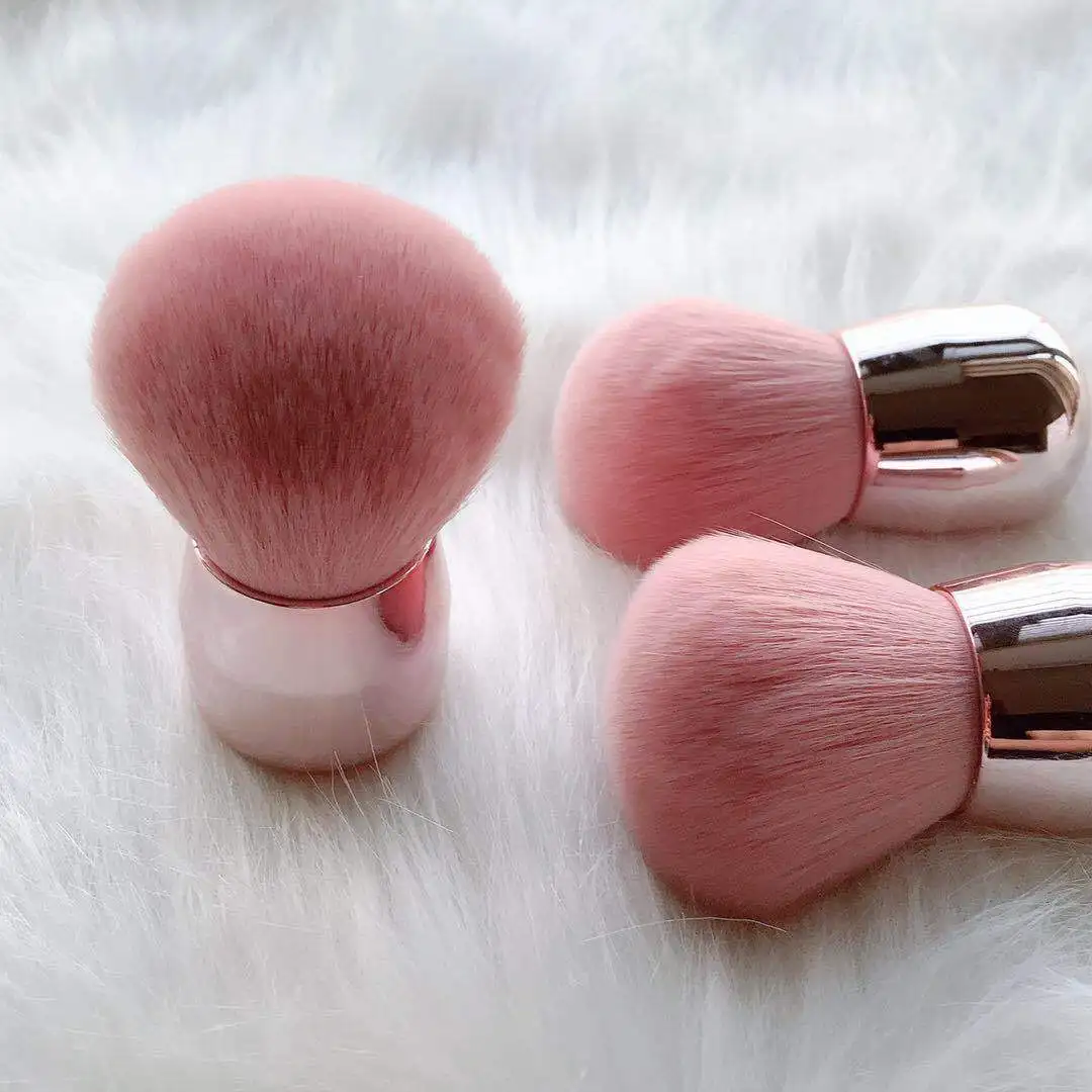 wholesale  super comfort Custom makeup brush single pink handle mushroom head makeup brush For blusher