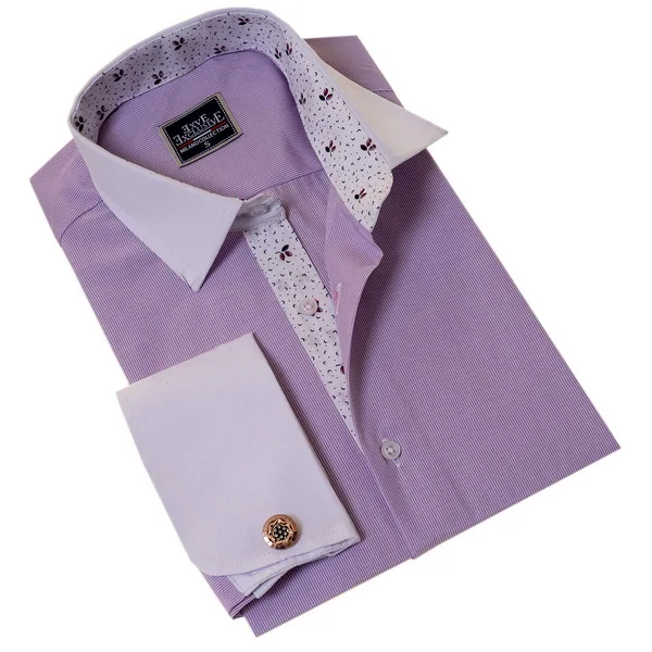 Wholesale Business Shirts Long Sleeve Striped Twill White Latest Dress Shirts made in turkey