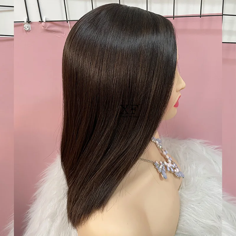 Ready To Ship Natural Looking Short Bob Wigs Glueless European Human Virgin Hair Straight Lace Front Wig