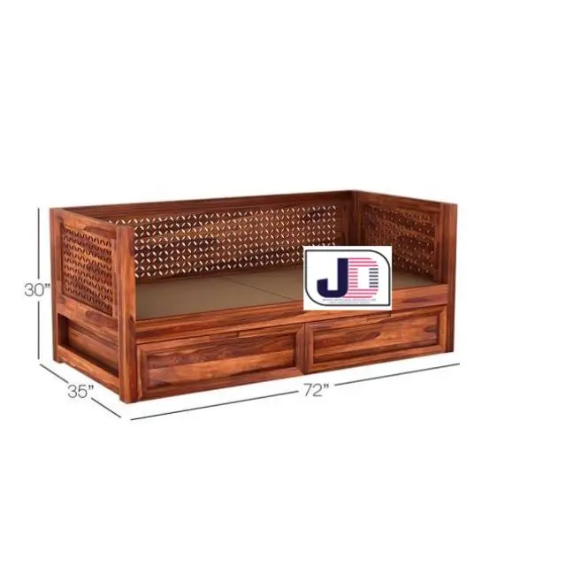 Decorative High Quality Material By Best Manufacturer Hand Curved Two Seat Wooden Sofa