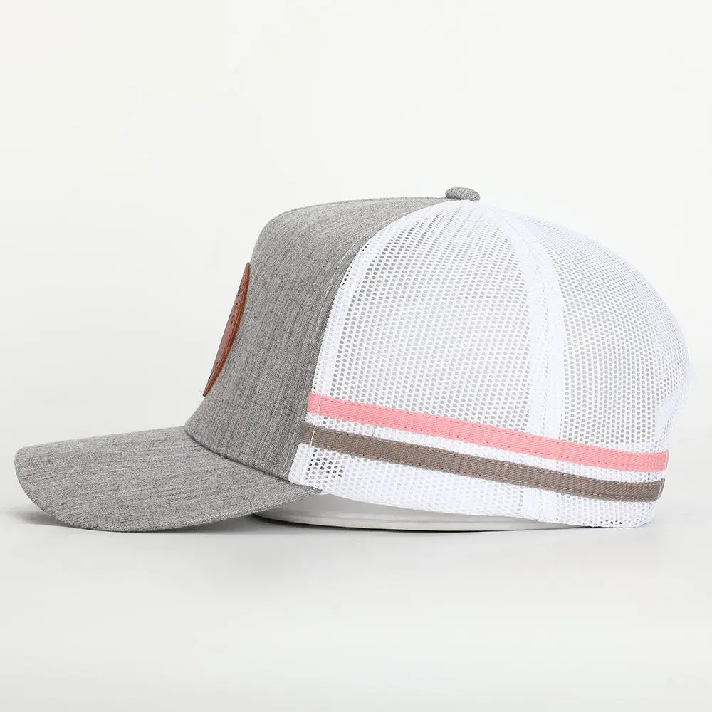 Wholesale 5 Panel Logo Patch Golf Hat 100% Cotton Mesh Canvas Casual out Door Baseball Sport Cap Truck Driver Cap